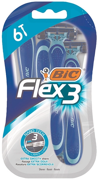 BIC Мужской станок для бритья, 6 шт 3 Hybrid Extra Life - фото N1