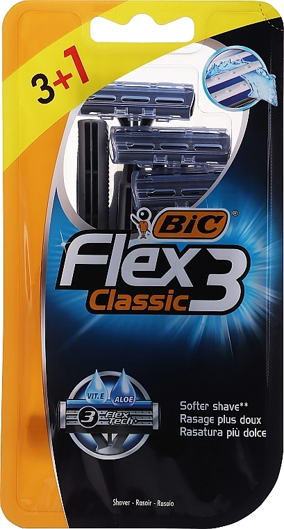 BIC Мужской станок для бритья, 4 шт Flex 3 Classic - фото N1