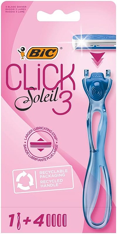 BIC Женская бритва c 4 сменными кассетами Click 3 Soleil Sensitive - фото N1