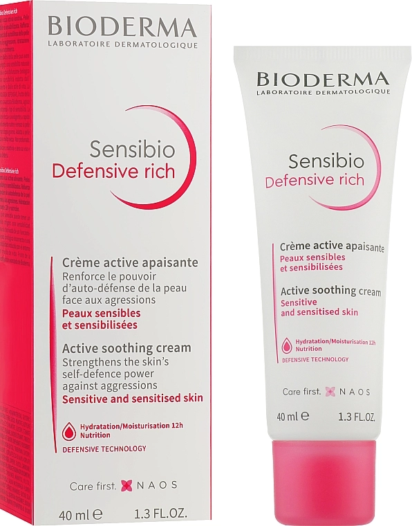 Bioderma Заспокійливий крем для обличчя Sensibio Defensive Rich Active Soothing Cream - фото N2