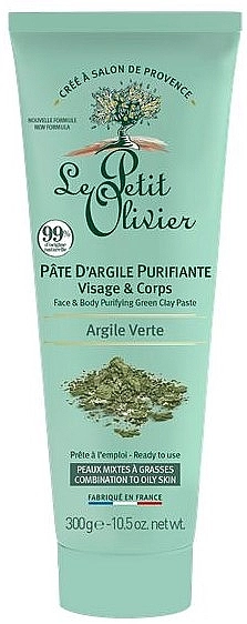 Le Petit Olivier Очищувальна паста для обличчя й тіла із зеленою глиною Face & Body Purifiying Green Clay Paste - фото N1