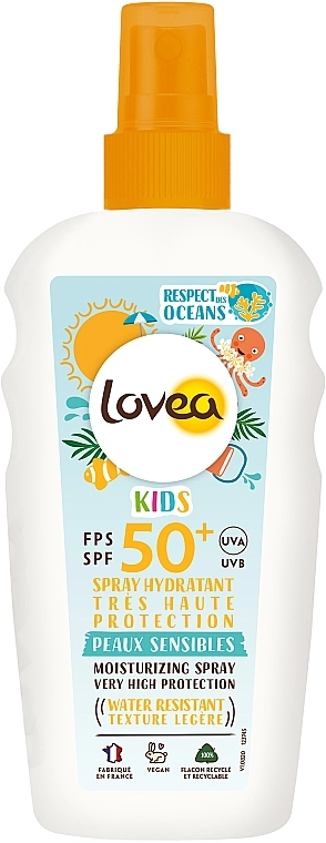 Lovea Дитячий сонцезахисний спрей SPF50+ Kids Moisturizing Spray SPF50+ Very High Protection - фото N1