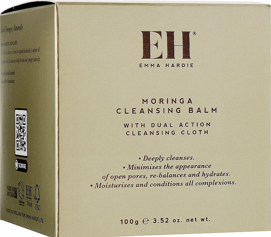 Emma Hardie Очищувальний бальзам для обличчя + серветка Moringa Cleansing Balm with Professional Cleansing Cloth - фото N1