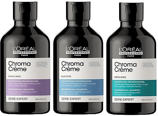 L'Oreal Professionnel Крем-шампунь для волос с зеленым пигментом Serie Expert Chroma Creme Professional Shampoo Green Dyes - фото N2