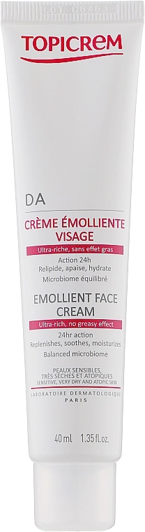 Topicrem Пом'якшувальний крем для обличчя DA Emollient Face Cream - фото N2