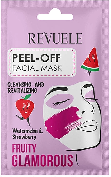Revuele Маска-пленка для лица "Арбуз и клубника" Fruity Glamorous Peel-off Facial Mask With Watermelon&Strawberry - фото N1