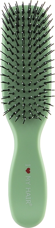 I LOVE MY HAIR Щітка для волосся "Spider", 9 рядів, матова, зелена - фото N1