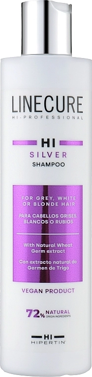 Hipertin Шампунь для светлых и окрашенных волос Linecure Vegan Silver Shampoo - фото N1