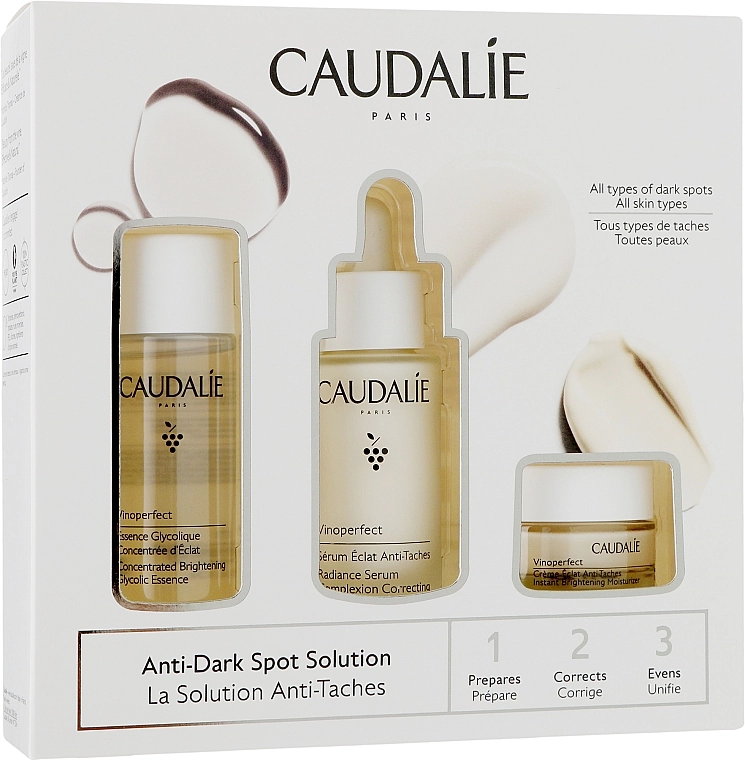 Caudalie Набір Vinoperfect Spring Set 2022 (f/ser/30ml + f/cr/15ml + f/ess/50ml) - фото N1