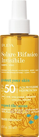 Pupa Двухфазный солнцезащитный крем SPF 50 для лица и тела Two-Phase Sunscreen SPF 50 Body&Face - фото N1