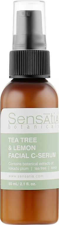 Sensatia Botanicals Крем-сыворотка для лица "Чайное дерево и лимон" Tea Tree & Lemon Facial C-Serum - фото N1