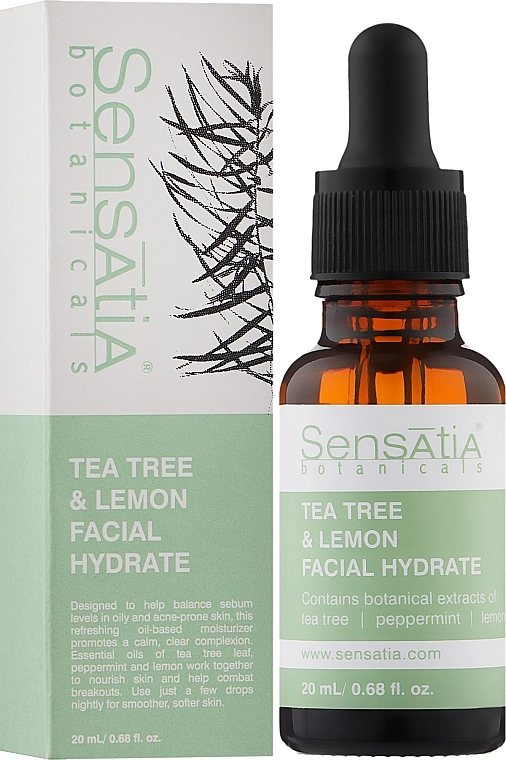 Sensatia Botanicals Увлажняющее масло для лица "Чайное дерево и лимон" Tea Tree & Lemon Facial Hydrate - фото N2