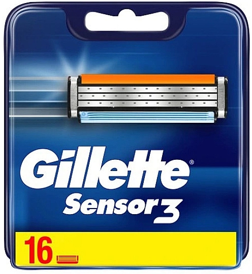 Gillette Змінні касети для гоління, 16 шт Sensor3 - фото N1