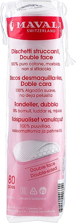 Mavala Ватні диски, 80 шт. Make-Up Remover Cotton Pads - фото N1