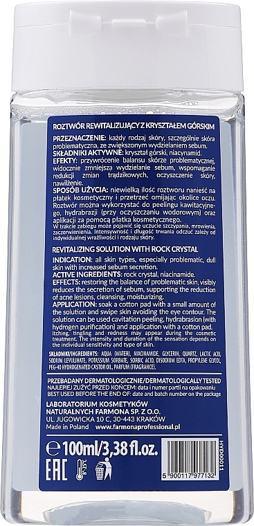 Farmona Professional Восстанавливающий раствор с горным хрусталем Hydra Technology Revitalizing Solution - фото N2