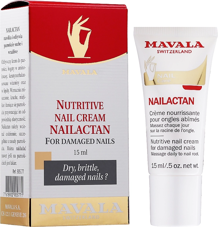 Mavala Крем для пошкоджених нігтів, туба Nailactan Nutritive Nail Cream For Damaged Nails - фото N1
