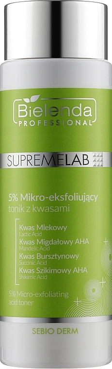 Bielenda Professional Тонік для обличчя Supremelab 5% Micro-exfoliating Acid Toner - фото N1