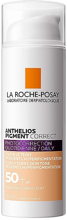 La Roche-Posay Солнцезащитное корректирующее средство с тонирующим эффектом для ежедневного ухода за кожей лица SPF50+ Anthelios Pigment Correct - фото N1