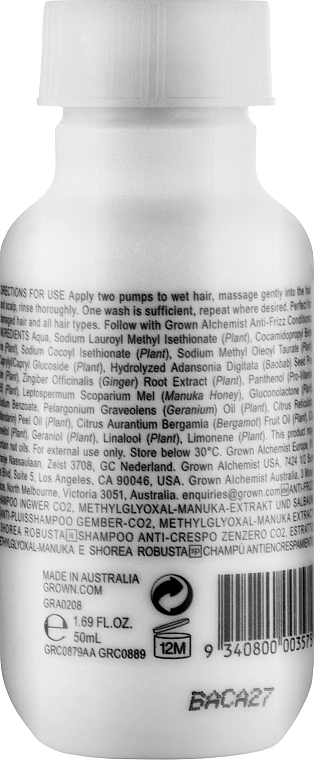 Grown Alchemist Увлажняющий шампунь для волос Anti-Frizz Shampoo - фото N2
