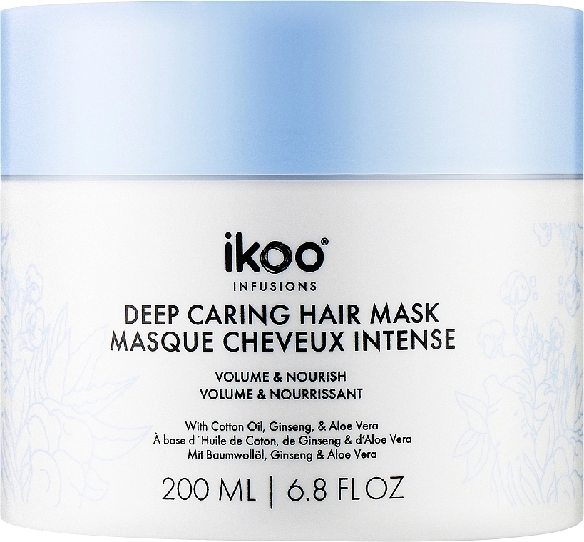 Ikoo Маска-смузі для інтенсивного відновлення волосся "Об'єм і живлення" Infusions Volume And Nourish Deep Caring Hair Mask - фото N1