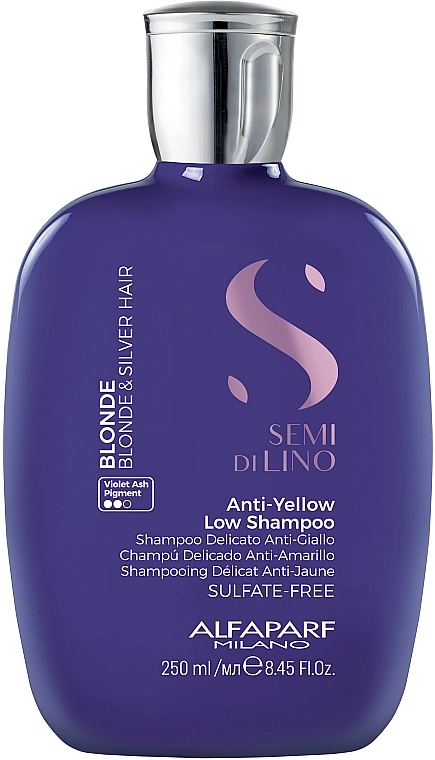 Alfaparf Шампунь для светлых и обесцвеченных волос Milano Semi Di Lino Blonde Anti-Yellow Low Shampoo - фото N1