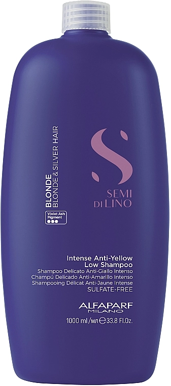 Alfaparf Шампунь для світлого або знебарвленого волосся Milano Semi Di Lino Blonde Intense Anti-Yellow Low Shampoo - фото N1