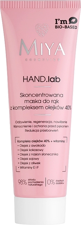 Miya Cosmetics Концентрированная маска для рук и ногтей с комплексом масел 40% Hand Lab Concentrated Mask For Hands & Nails With A Complex Of Oils 40% - фото N1