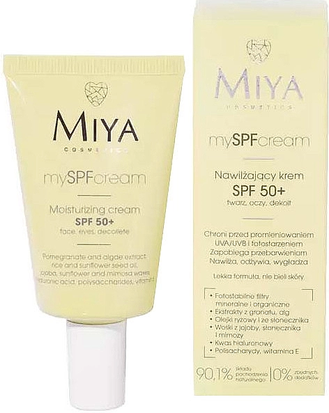 Miya Cosmetics My SPF Cream Moisturizing Cream SPF50+ Зволожувальний крем для обличчя - фото N1