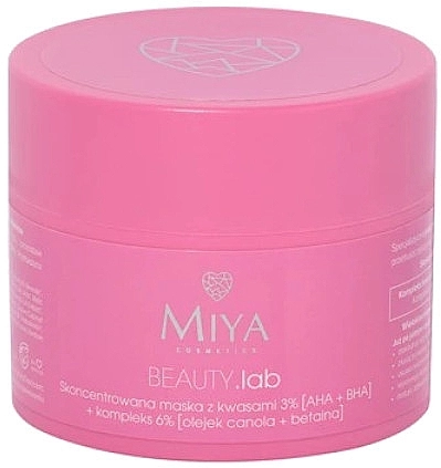 Miya Cosmetics Концентрированная маска для лица Beauty Lab Concentrated Mask With Acids 3% AHA + BHA + Soothing Complex 6% - фото N1