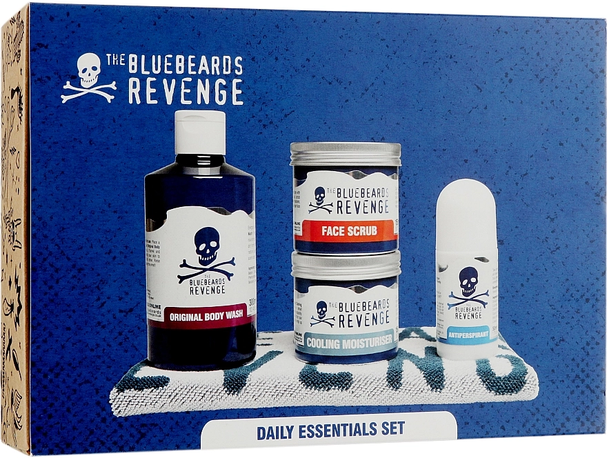 The Bluebeards Revenge Набір Daily Essentials Set (b/wash/300ml + f/sc/150ml + f/cr/150ml + deo/stick/50ml + towel) - фото N1