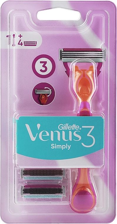 Gillette Бритва с 4 сменными кассетами Simply Venus 3 - фото N1