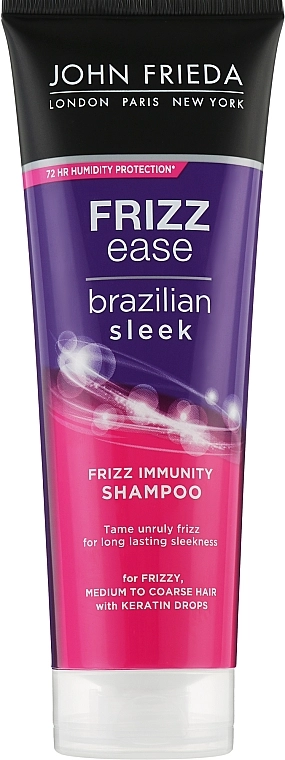 John Frieda Шампунь выпрямляющий для волос Frizz Ease Brazilian Sleek Shampoo - фото N1