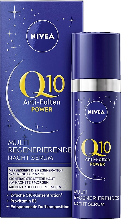 Nivea Нічна сироватка для обличчя Q10 Anti-Wrinkle Power Multi Regenerating Night Serum - фото N1