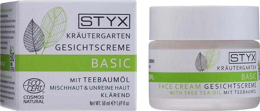 Styx Naturcosmetic Крем для комбінованої й жирної шкіри обличчя STYX Basic Face Cream with Tea Tree Oil - фото N1