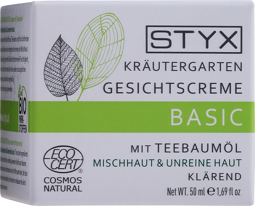 Styx Naturcosmetic Крем для комбинированной и жирной кожи лица STYX Basic Face Cream with Tea Tree Oil - фото N2