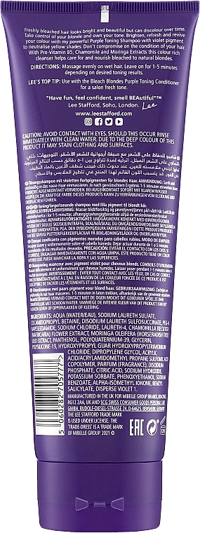 Lee Stafford Шампунь для тонування фарбованого волосся Bleach Blondes Purple Toning Shampoo - фото N3