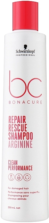 Schwarzkopf Professional Шампунь для пошкодженого волосся Bonacure Repair Rescue Shampoo Arginine Clean Performance - фото N1