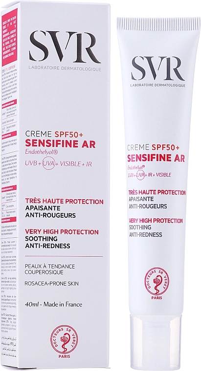 SVR Солнцезащитный крем для кожи склонной к покраснениям Sensifine AR Anti-redness Soothing Cream SPF 50+ - фото N2