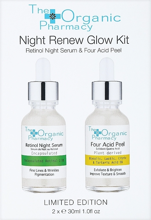 The Organic Pharmacy Набір для догляду за шкірою обличчя Night Renew Glow Kit (ser/2x30ml) - фото N1