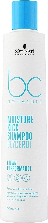 Schwarzkopf Professional Шампунь для нормальных и сухих волос Bonacure Moisture Kick Shampoo Glycerol - фото N2
