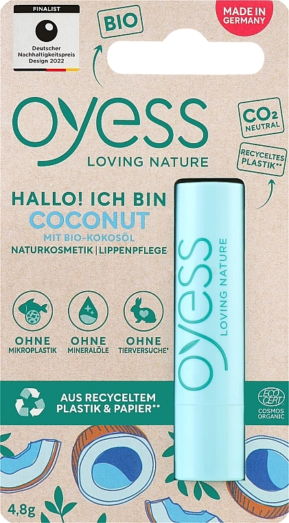 Oyess Lippenpflege Гігієнічна помада-бальзам для губ "Coconut" - фото N1