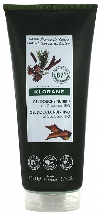 Klorane Гель для душа с корой кедра Cupuacu Nourishing Shower Gel Cedar Bark - фото N1
