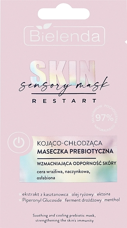 Bielenda Успокаивающая и охлаждающая маска для лица с пребиотиками Skin Restart Sensory Soothing & Cooling Prebiotic Mask (пробник) - фото N1