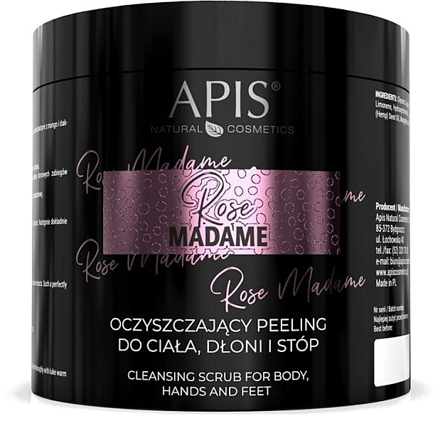 APIS Professional Очищувальний скраб для тіла, ніг і рук Rose Madame Cleansing Scrub For The Body, Feet & Hands - фото N1