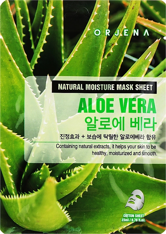 Orjena Тканинна маска для обличчя з екстрактом алое Natural Moisture Aloe Vera Mask Sheet - фото N1