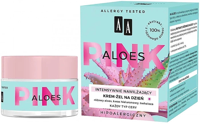 AA Інтенсивно зволожувальний денний гель-крем Aloes Pink Cream-Gel - фото N4