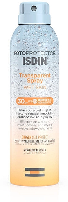 Isdin Спрей сонцезахисний Fotoprotector Transparent Spray Wet Skin SPF 30+ - фото N1