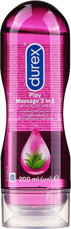 Durex Інтимний гель-змазка з алое вера для масажу Play Massage 2 in 1 Aloe Vera - фото N1