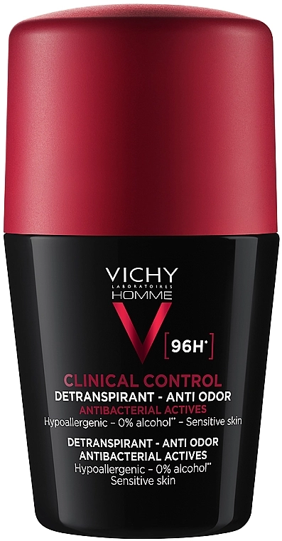 Vichy Шариковый антиперспирант для мужчин против чрезмерного потоотделения и запаха, 96 часов защиты Homme Clinical Control Deperspirant 96h - фото N1