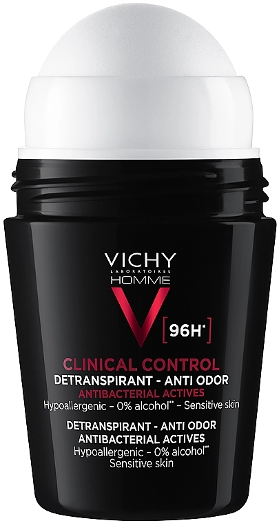 Vichy Шариковый антиперспирант для мужчин против чрезмерного потоотделения и запаха, 96 часов защиты Homme Clinical Control Deperspirant 96h - фото N2